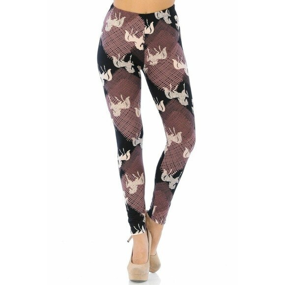 XPlus Size New Mix Womens Soft Mauve Stallion Leggings - Picture 4 of 8